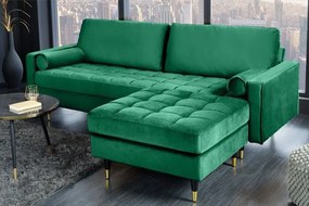 Taburete elegant Cozy Velvet 80cm, catifea verde smarald