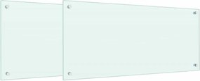 vidaXL Panou de bucătărie 2 pcs Alb 90 x 40 cm sticlă securizată