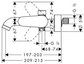 Baterie cada crom Hansgrohe Axor Citterio M