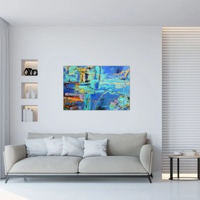 Tablou - pictură abstractă în ulei (90x60 cm)