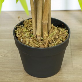 Outsunny Bambus artificial 1,20 înălțime m realist de Bambus cu Tulpini Reale - Ghiveci inclus Negru Verde | Aosom Romania