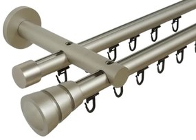 Galerie dubla teava profil CORSO PICIOR UNIVERSAL ,prindere perete 19/19 CROM MAT (Alege marime: 360 cm)