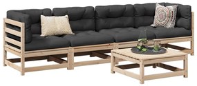 Set canapea de gradina, 5 piese, lemn masiv de pin
