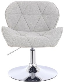 HR111N Scaun Gri Boucle cu Bază Cromata