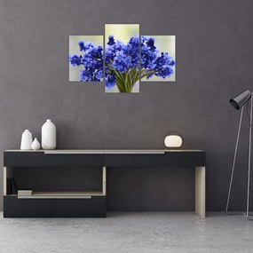 Tablou buchet cu flori albastre (90x60 cm)