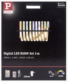 Paulmann 70696 - Bandă LED RGBW 8W dimabilă DIGITAL 3m 230V cu DO