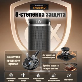 Încălzitor cu ventilator DREO Solaris 619, 2000 W, 20 m², PTC, 5 moduri de funcționare, 8 niveluri de protecție, cronometru, telecomandă, rotire la 70°, 5–35 °C, Negru/gri