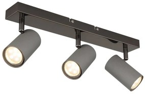 Plafoniera cu 3 spoturi directionabile metal negru gri ROBBY
