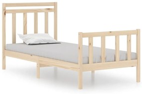 Cadru de pat Single 3FT, 90x190 cm, lemn masiv Maro, 90 x 190 cm
