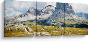 Tablou - Dolomite italiene (cu ceas) (90x30 cm)