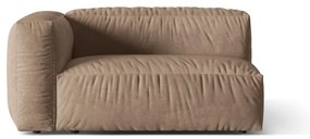 Modul pentru canapea modulară maro deschis cu tapițerie din catifea (cu colț pe partea stângă) Martina – Micadoni