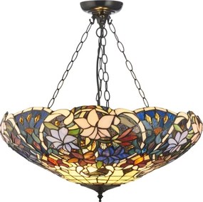 Endon 111887 - Candelabru cu lanț Tiffany SULLIVAN 3xE27/10W/230V Ø 57 cm