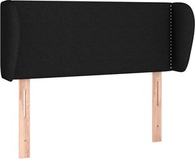 vidaXL Tăblie de pat cu aripioare negru 83x23x78/88 cm material textil