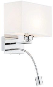 Aplica de perete cu reader LED design elegant HILARY crom/alb