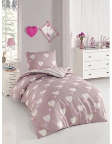 Lenjerie de pat roz prăfuit pentru pat de o persoană 140x200 cm Herz – Mijolnir