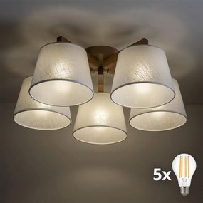 BRILAGI - Plafonieră LED LATTE SABIA 5xE27/15W/230V pin/alb