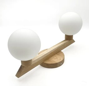 Plafonieră aplicată ANTONIO 2xG9/5W/230V stejar/alb