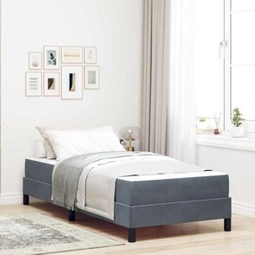 vidaXL Pat boxspring cu saltea Gri închis 80 x 210 cm Catifea