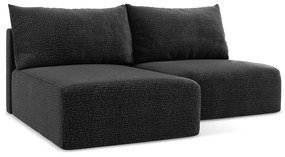 Colțar negru extensibil/cu spațiu de depozitare (cu colț pe partea stângă) Kalena – Makamii
