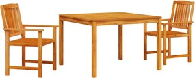 vidaXL Set de masă pentru grădină 3 pcs Maro Lemn Solid de Acacia
