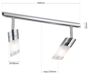 Plafoniera cu 2 spoturi din sticla SPOT EXCLUSIVE