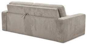 Canapea maro deschis extensibilă cu tapițerie din catifea reiată 195 cm Nona – Makamii