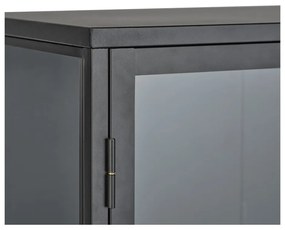 Vitrină neagră din metal 90x160 cm Carmel – Unique Furniture
