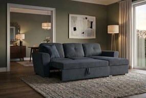 Coltar extensibil, material texturat gri, APARTMENT 245cm