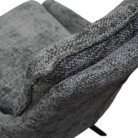 PAZZO DESIGN Set de 2 scaune Biagio Gri cu tapițerie din material textil și picioare metalice | Aosom Romania