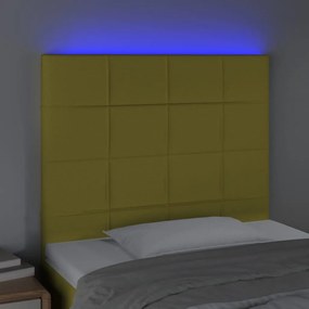 Tablie de pat cu LED, verde, 90x5x118 128 cm, textil 1, Verde, 90 x 5 x 118 128 cm