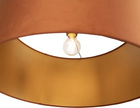 Vloerlamp goud verstelbaar met kap oranje en gouden binnenkant 50cm - Editor