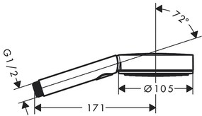 Para de dus, Hansgrohe, Pulsify Select S 105, 3 jeturi, bronz periat