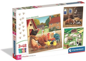 Farm Moments puzzle 3x48 piese Clementoni