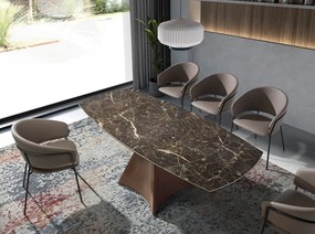 Masa extensibila deosebita design LUX Porcelain Marble 135-205cm