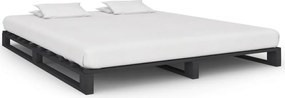 vidaXL Cadru de pat din paleți, gri, 200 x 200 cm, lemn masiv de pin