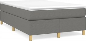 vidaXL Pat box spring cu saltea, gri închis, 120x200 cm, textil