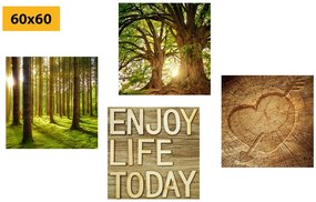 Set tablouri briza naturii cu inscripție