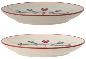 Farfurii crem 2 buc. pentru desert din gresie ø 16 cm cu model de Crăciun Yule – Bloomingville