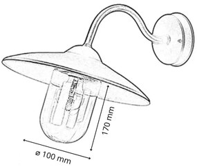 Abajur de rezervă din sticlă VIGO E27 170x100 mm