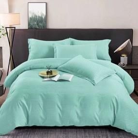 Lenjerie de pat 2 persoane, bumbac Damasc, 6 piese, uni, SSD09