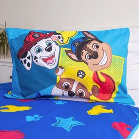 Lenjerie de pat pentru copii albastră din bumbac pentru pătuț 100x135 cm Paw Patrol "Pawsome days ahead" – Jerry Fabrics