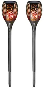 Monzana Lumină solară de grădină FIORE, 2 buc., 9,5x76,5cm, negru