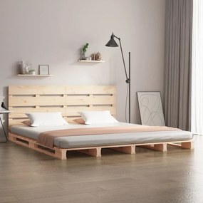 vidaXL Cadru de pat fără saltea, 140x190 cm, lemn masiv de pin