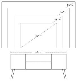 COTVI1 - Comoda TV 110 cm, living, dormitor, stil industrial - Maro