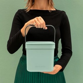 Cos de gunoi colectare selectiva Brabantia Sort&Go 1005515, 6 L, Maner, Montabil pe perete, Verde deschis