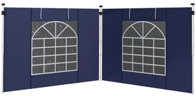 Outsunny Curtine Pavilion, Set de 2, pentru Pavilion de Grădină 3x6m sau 3x3m, cu Ferestre și Uși, Albastru | Aosom Romania