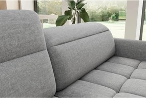 Colțar gri extensibil/cu spațiu de depozitare cu tapițerie din catifea (cu colț pe partea stângă/în formă de ”L”) Barea – ELTAP