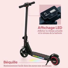 SPORTNOW Trotinetă electrică pentru copii 6-14 ani scooter electric pliabil pentru copii viteză maximă 14 km/h aluminiu negru | Aosom Romania