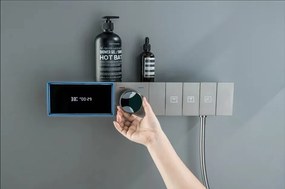 Sistem dus digital smart 3 functii cu afisaj LED, palarie dus O32cm si panou termostatic, Form Harmony Negru