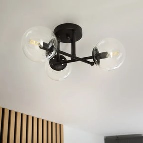 Brilagi - Lustră aplicată MALIVA 3xE14/15W/230V negru/transparent